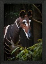 Listing image for Gorgeous okapi Framed Wall Art Poster Canvas Print Picture