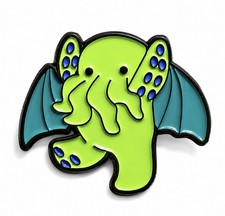 Listing image for Green Cthulhu Kraken Cryptid Metal Pin Badge Brooch Octopus DnD Goth Horror Alt
