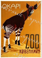 Listing image for Vintage Copenhagen Zoo Okapi Poster A3/A4 Print