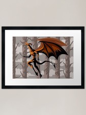 Listing image for jersey devil Framed Art Print Framed Wall Art Poster Canvas Print Picture