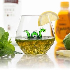 Listing image for Tumbler Glass Nessie Loch Ness Monster Figure Drinking Cup Whiskey Glasses Gift