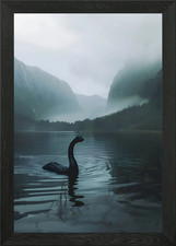 Listing image for Loch Ness Monster In Lake Framed Wall Art Poster Canvas Print Picture