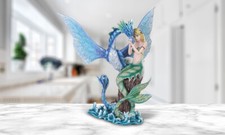 Listing image for Mermaid with Sea Serpent Statue 11"H Fantasy Collectible Figurine Room Decor