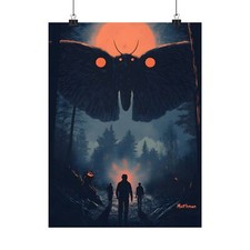 Listing image for Cryptid Poster Wall Art - Mothman Poster Matte - Cryptozoology Decor