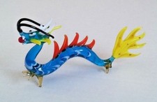 Listing image for Chinese dragon sea serpent art glass figurine collectible colorful whiskers RARE