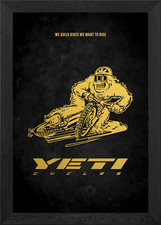 Listing image for YETI CYCLES GOLD Framed Wall Art Poster Canvas Print Picture